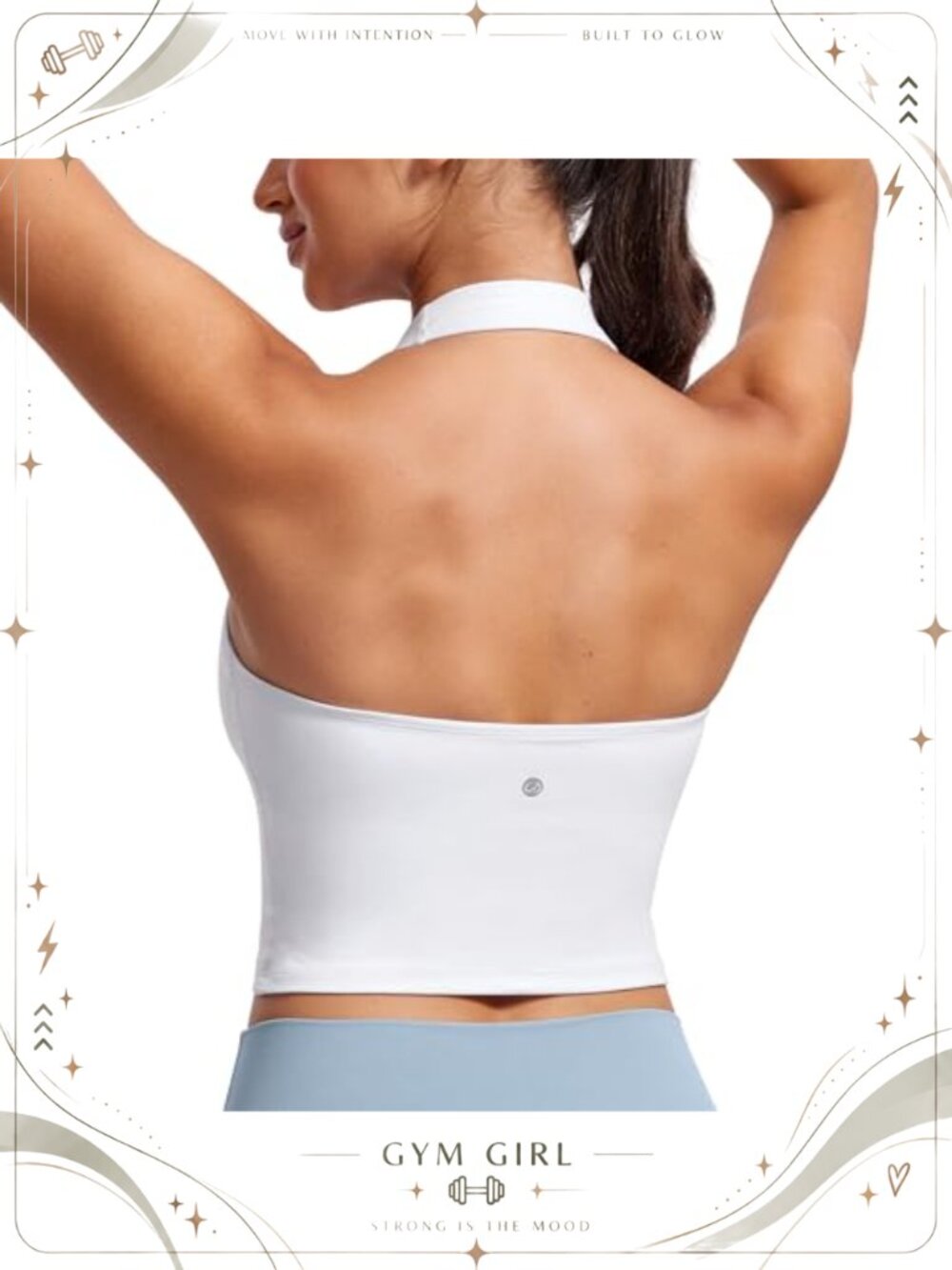 Butterluxe Halter Crop Tank Top Backless Sports Bra Padding Yoga